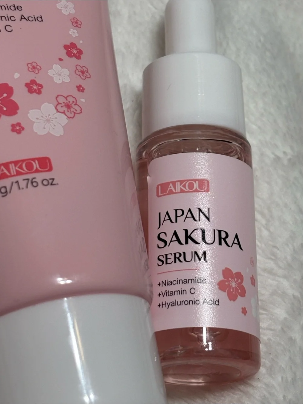 Japan Sakura Pink Cleanser & Serum Set New